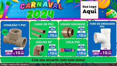 Modelo de TV para TV Horizontal com o tema Carnaval 2027 para Tubos e conexões