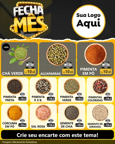 Modelo de Rede Social para Feed Instagram com o tema Fecha Mês para Produtos Naturais