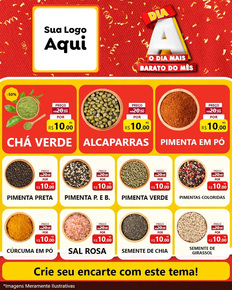 Modelo de Rede Social para Feed Instagram com o tema Dia A o Dia Mais Barato do Mês para Produtos Naturais