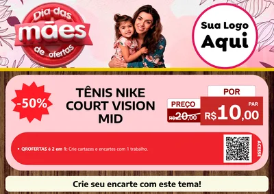 Modelo de Cartaz para Cartaz A4 Horizontal com o tema Dia Das Mães De Ofertas para Calçados