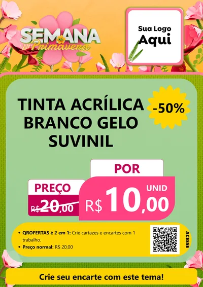 Modelo de Cartaz para Cartaz A4 Vertical com o tema Semana da Primavera para Tintas e Ferramentas