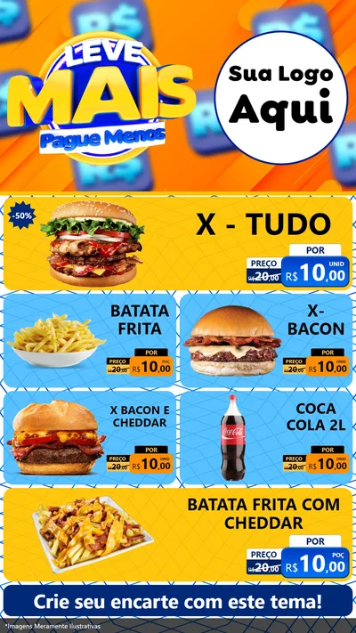 Modelo de TV para TV Vertical com o tema Leve Mais, Pague Menos para Hamburgueria