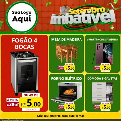 Modelo de Rede Social para Feed Facebook com o tema Setembro Imbatível para Móveis e Eletro
