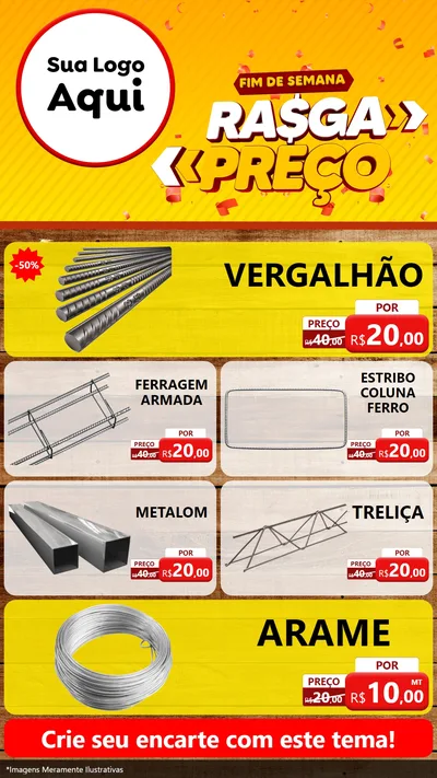 Modelo de TV para TV Vertical com o tema Fim de Semana Rasga Preços para Ferragens
