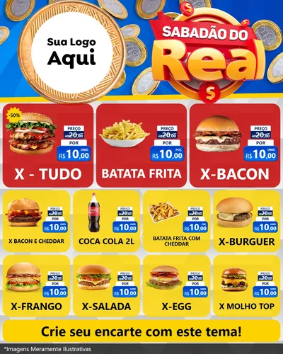Modelo de Rede Social para Feed Instagram com o tema Sabadão do Real para Hamburgueria