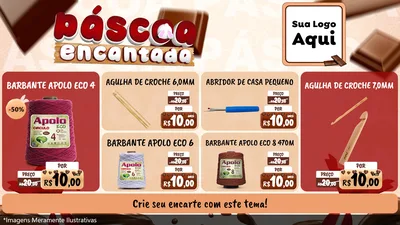 Modelo de TV para TV Horizontal com o tema Páscoa Encantada para Armarinho e Aviamentos