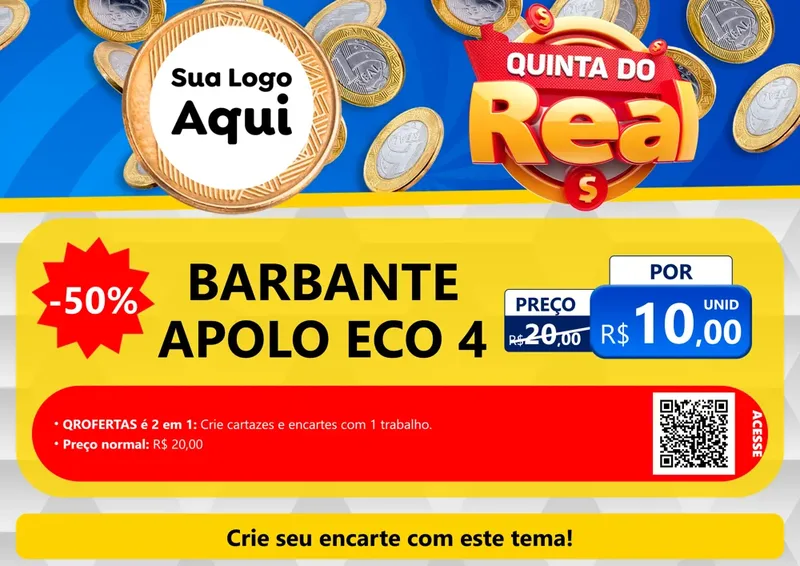 Modelo de Cartaz para Cartaz A4 Horizontal com o tema Quinta do Real para Armarinho e Aviamentos
