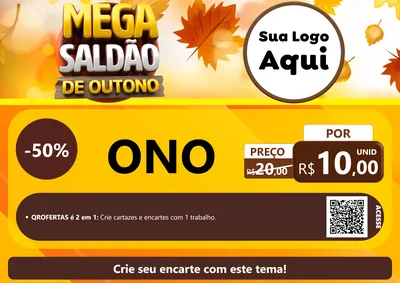 Modelo de Cartaz para Cartaz A4 Horizontal com o tema Mega Saldão de Outono para Óticas