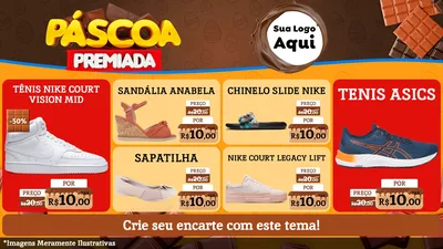 Modelo de TV para TV Horizontal com o tema Páscoa Premiada para Calçados