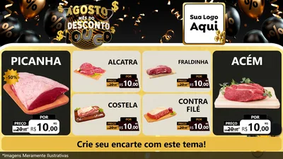 Modelo de TV para TV Horizontal com o tema Agosto Mês do Desconto Louco para Açougue