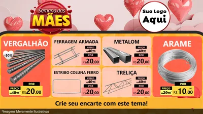 Modelo de TV para TV Horizontal com o tema Semana das Mães para Ferragens
