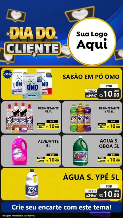 Modelo de TV para TV Vertical com o tema Dia Do Cliente para Produtos de Limpeza