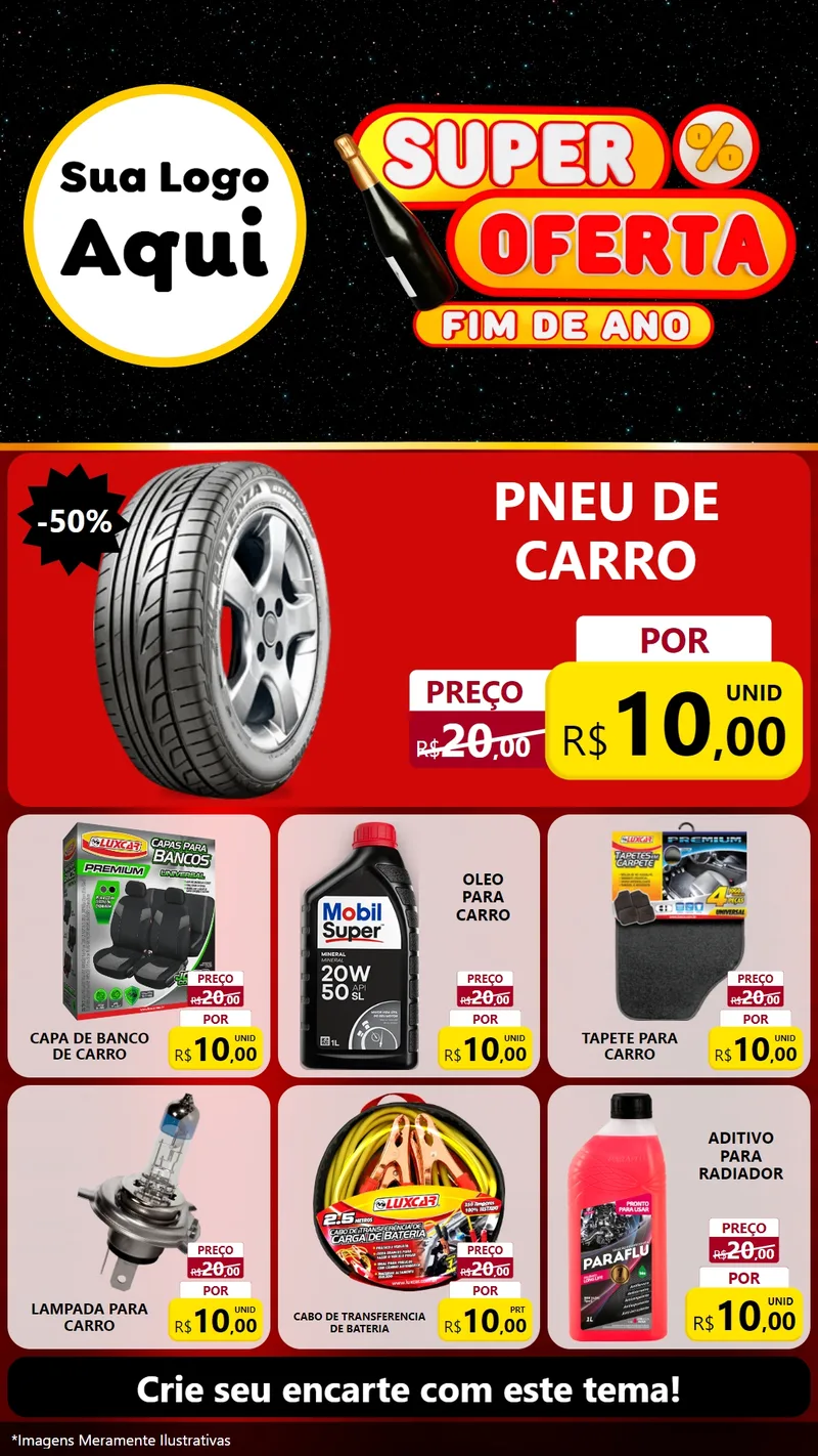 Modelo de Rede Social para Stories com o tema Super Oferta Fim de Ano para Auto peças