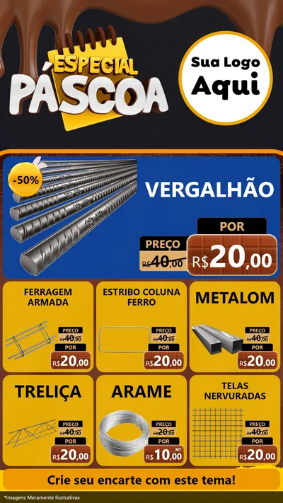 Modelo de Rede Social para Stories com o tema Especial Páscoa para Ferragens