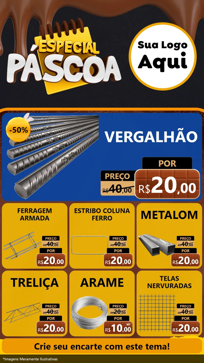 Modelo de Rede Social para Stories com o tema Especial Páscoa para Ferragens