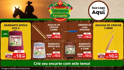 Modelo de TV para TV Horizontal com o tema Especial Semana Farroupilha para Armarinho e Aviamentos