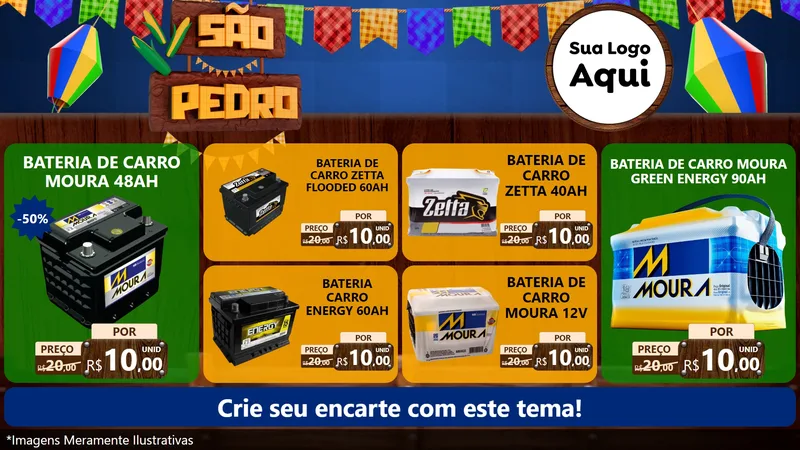 Modelo de TV para TV Horizontal com o tema São Pedro para Baterias Elétricas