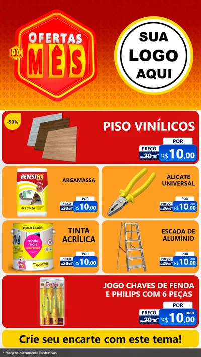 Modelo de TV para TV Vertical com o tema Ofertas do Mês para Material para Construção