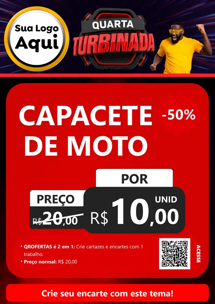 Modelo de Cartaz para Cartaz A4 Vertical com o tema Quarta Turbinada para Moto peças