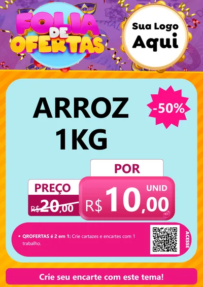 Modelo de Cartaz para Cartaz A4 Vertical com o tema Folia de Ofertas para Supermercado