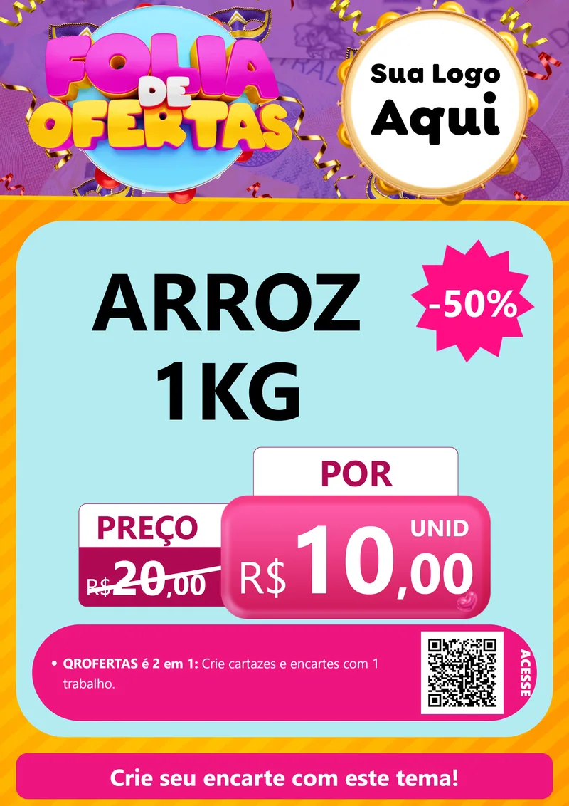 Modelo de Cartaz para Cartaz A4 Vertical com o tema Folia de Ofertas para Supermercado