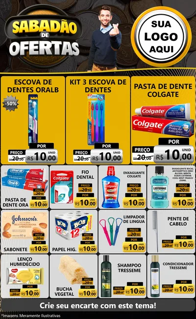 Modelo de Encarte para Encarte Grande com o tema Sabadão de Ofertas para Higiene Pessoal