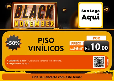 Modelo de Cartaz para Cartaz A4 Horizontal com o tema Black November para Material para Construção