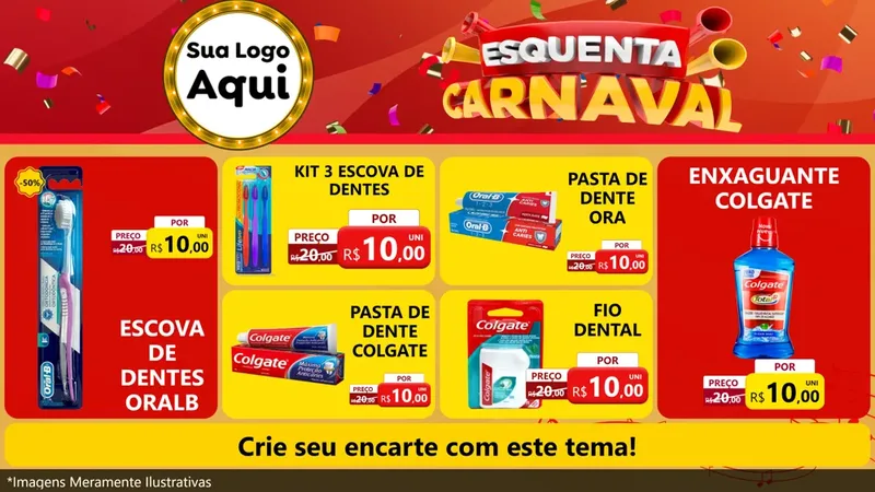 Modelo de TV para TV Horizontal com o tema Esquenta Carnaval para Higiene Pessoal