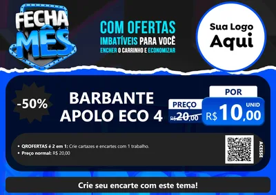 Modelo de Cartaz para Cartaz A4 Horizontal com o tema Fecha Mês para Armarinho e Aviamentos