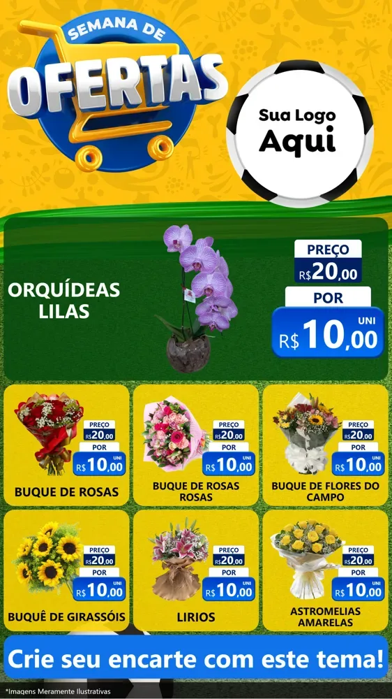 Modelo de Rede Social para Stories com o tema Semana de Ofertas - Copa para Floricultura e jardim