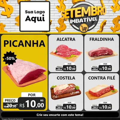 Modelo de Rede Social para Feed Facebook com o tema Setembro Imbatível para Açougue