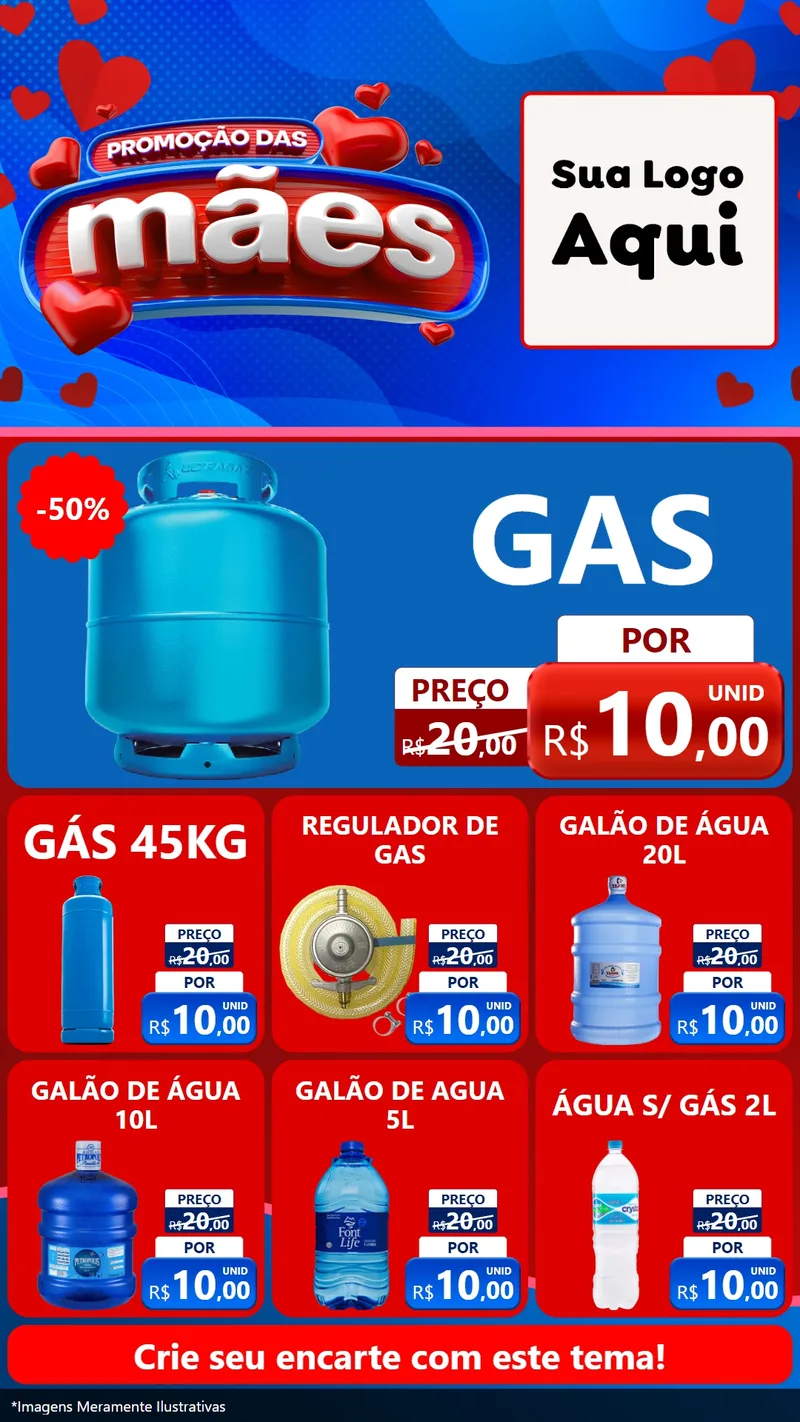 Modelo de Rede Social para Stories com o tema Promoção das Mães para Água e gás