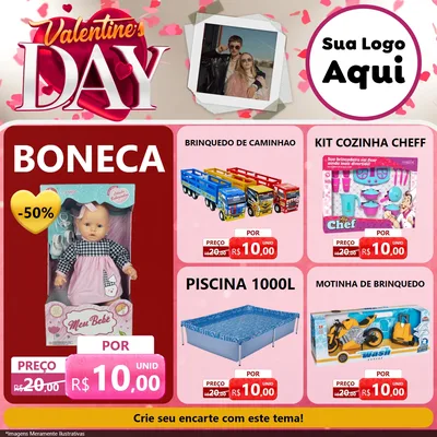Modelo de Rede Social para Feed Facebook com o tema Valentine's Day para Brinquedos