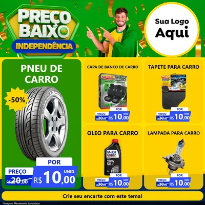 Modelo de Rede Social para Feed Facebook com o tema Preço Baixo de Independência para Auto peças