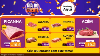Modelo de TV para TV Horizontal com o tema Dia do Cliente para Açougue