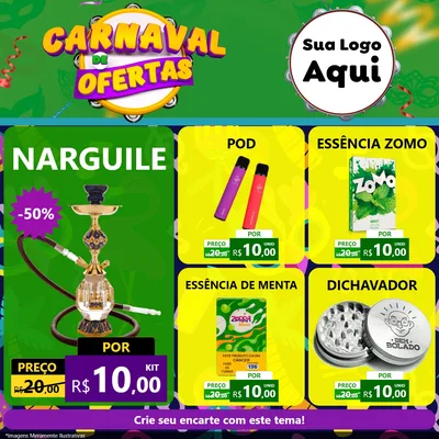 Modelo de Rede Social para Feed Facebook com o tema Carnaval de Ofertas para Tabacaria