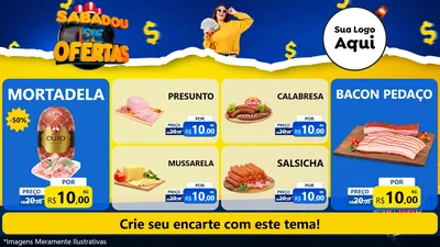 Modelo de TV para TV Horizontal com o tema Sabadou de Ofertas para Frios e Laticínios