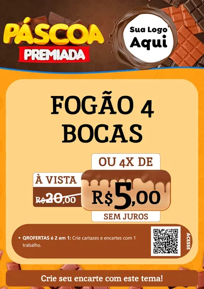 Modelo de Cartaz para Cartaz A4 Vertical com o tema Páscoa Premiada para Móveis e Eletro