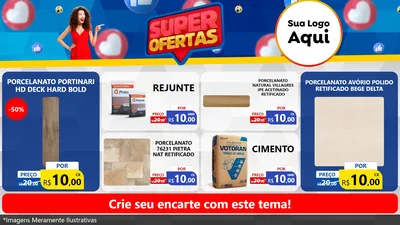 Modelo de TV para TV Horizontal com o tema Super Ofertas para Pisos e revestimentos
