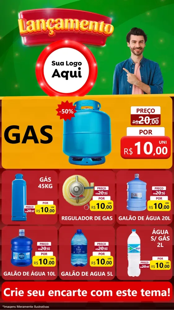 Modelo de Rede Social para Stories com o tema Lançamento para Água e gás