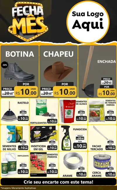 Modelo de Encarte para Encarte Grande com o tema Fecha Mês para Agropecuária