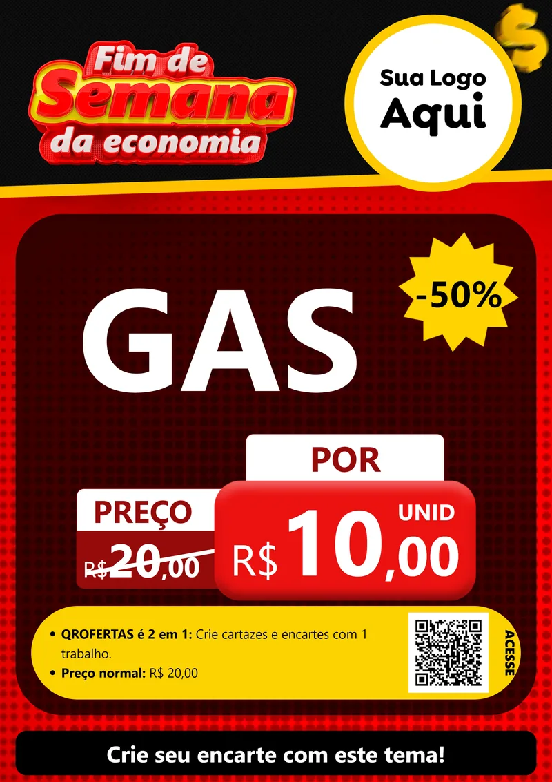 Modelo de Cartaz para Cartaz A4 Vertical com o tema Fim de Semana da Economia para Água e gás