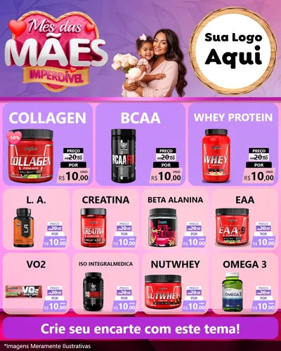 Modelo de Rede Social para Feed Instagram com o tema Mês das Mães Imperdível para Suplementos alimentares