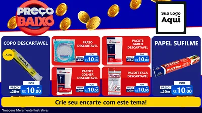 Modelo de TV para TV Horizontal com o tema Preço Baixo para Embalagens