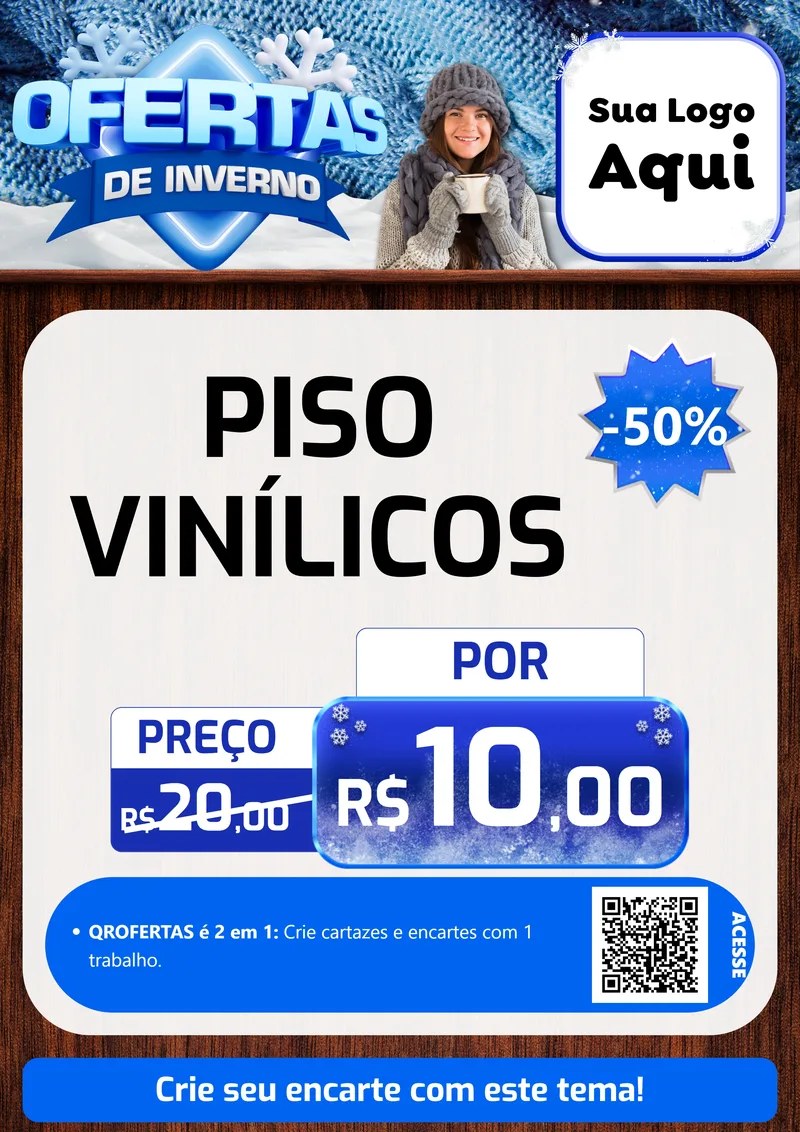 Modelo de Cartaz para Cartaz A4 Vertical com o tema Ofertas de Inverno para Material para Construção