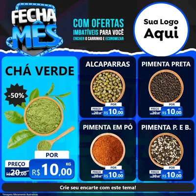 Modelo de Rede Social para Feed Facebook com o tema Fecha Mês para Produtos Naturais