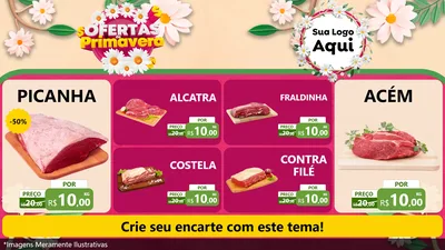 Modelo de TV para TV Horizontal com o tema Ofertas de Primavera para Açougue