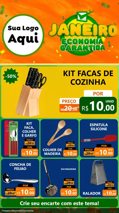 Modelo de Rede Social para Stories com o tema Janeiro - Economia Garantida para Utilidades Domésticas