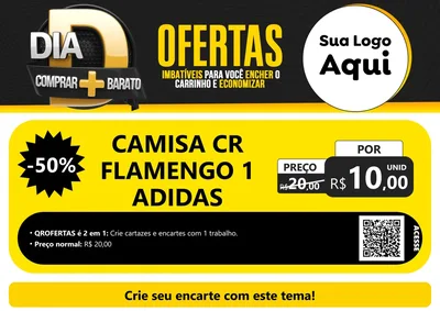 Modelo de Cartaz para Cartaz A4 Horizontal com o tema Dia D Mais Economia para Roupas e acessórios