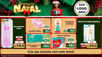 Modelo de TV para TV Horizontal com o tema Ofertas de Natal para Bebês
